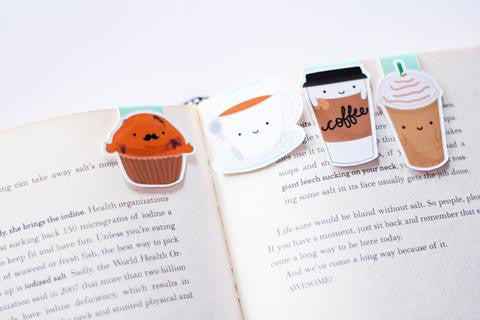 Coffee Set Magnetic Bookmark Mini 4 pack-Craft.ph
