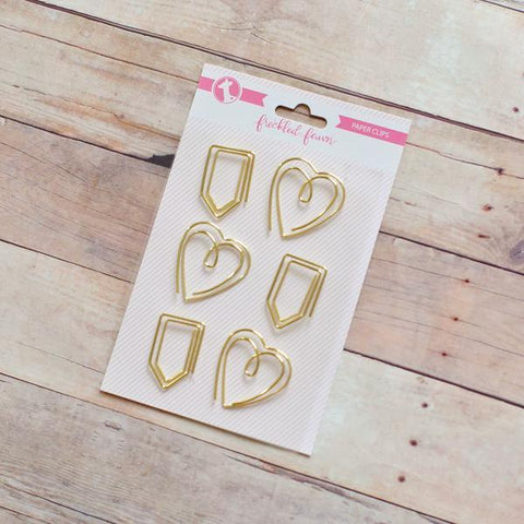 Freckled Fawn Tab / Heart Paper Clips (gold)-Craft.ph